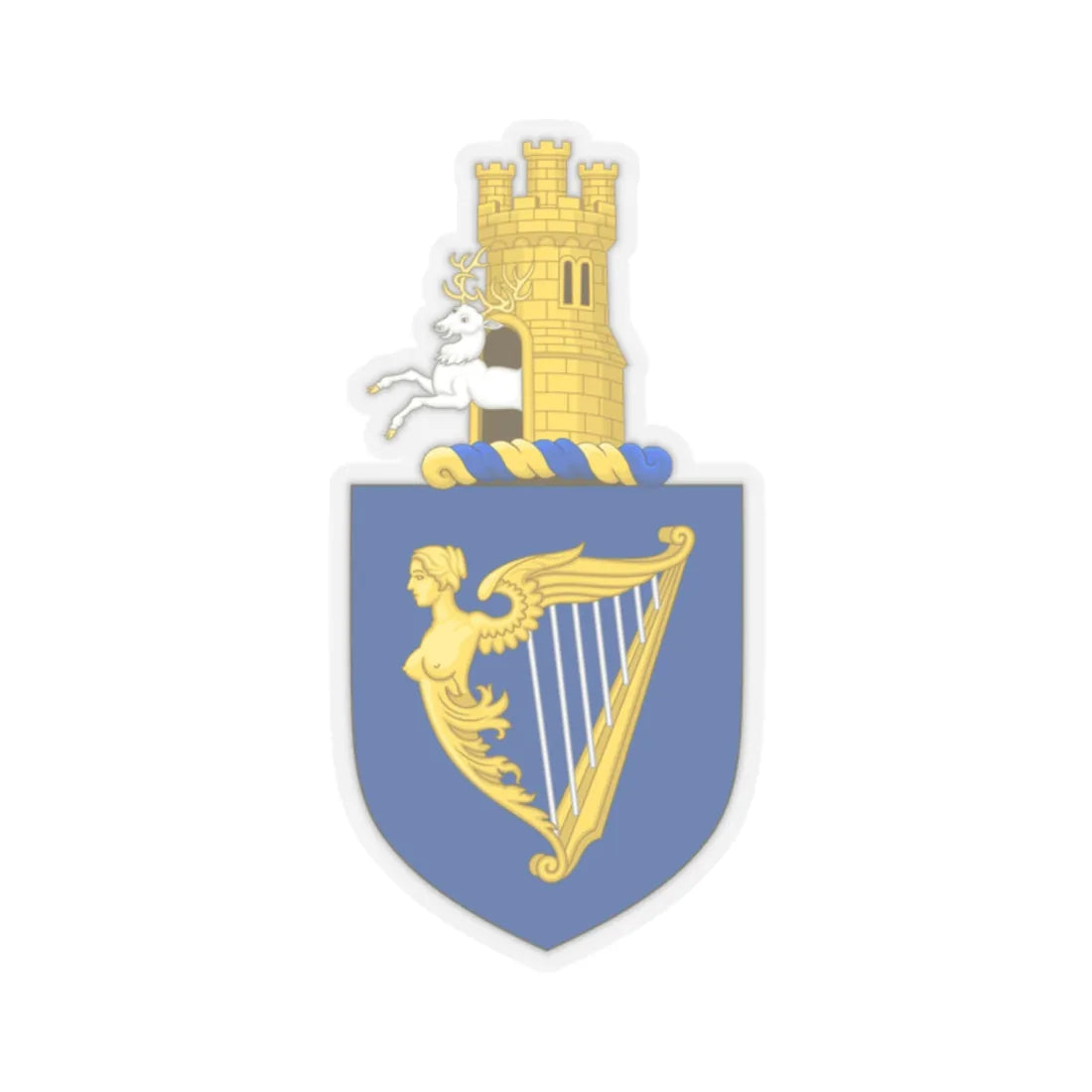 Royal arms of Ireland - STICKER Vinyl Kiss-Cut Decal 2 Inch Transparent - The Sticker Space