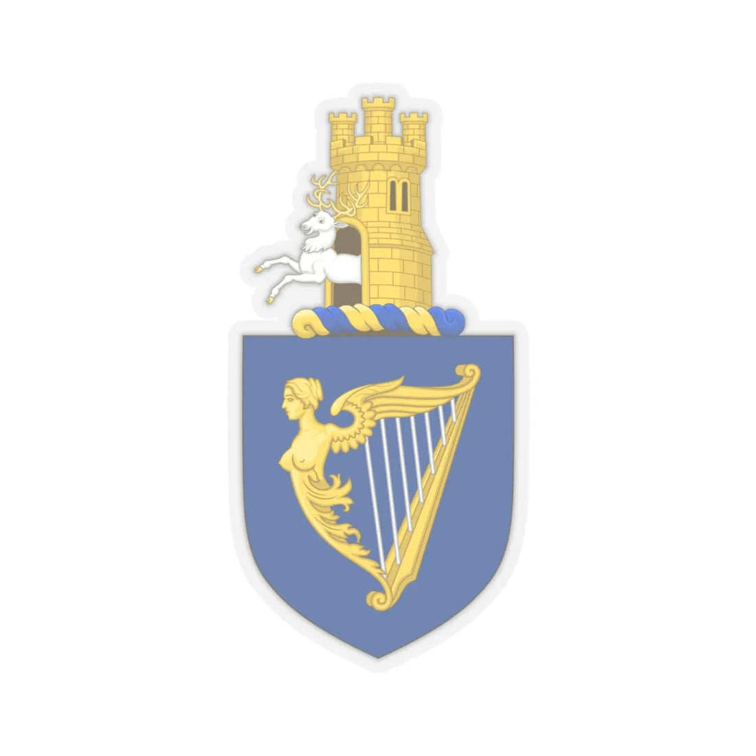 Royal arms of Ireland - STICKER Vinyl Kiss-Cut Decal 4 Inch Transparent - The Sticker Space