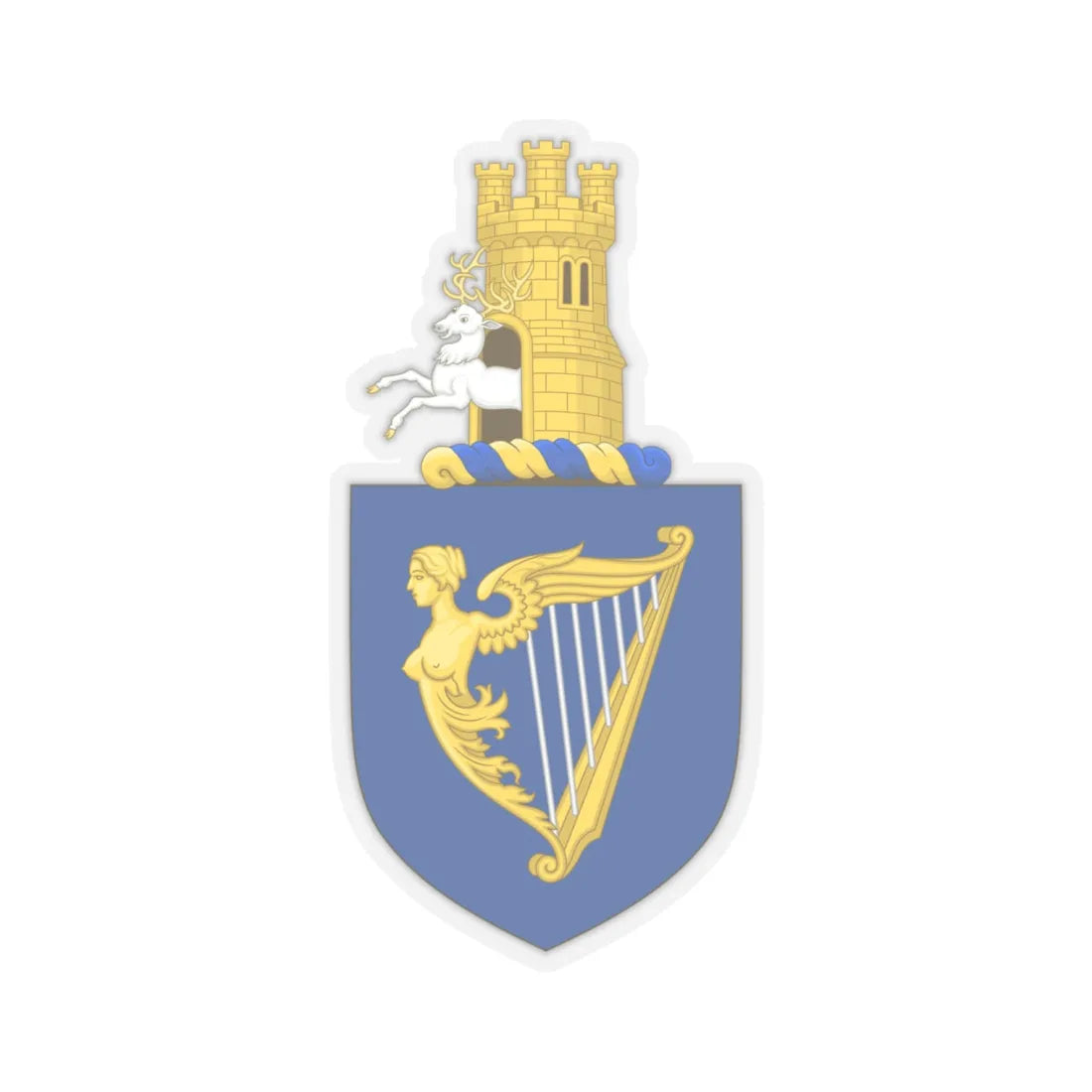 Royal arms of Ireland - STICKER Vinyl Kiss-Cut Decal 6 Inch Transparent - The Sticker Space