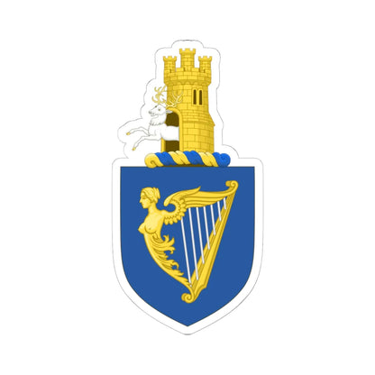 Royal arms of Ireland - STICKER Vinyl Kiss-Cut Decal 6 Inch White - The Sticker Space