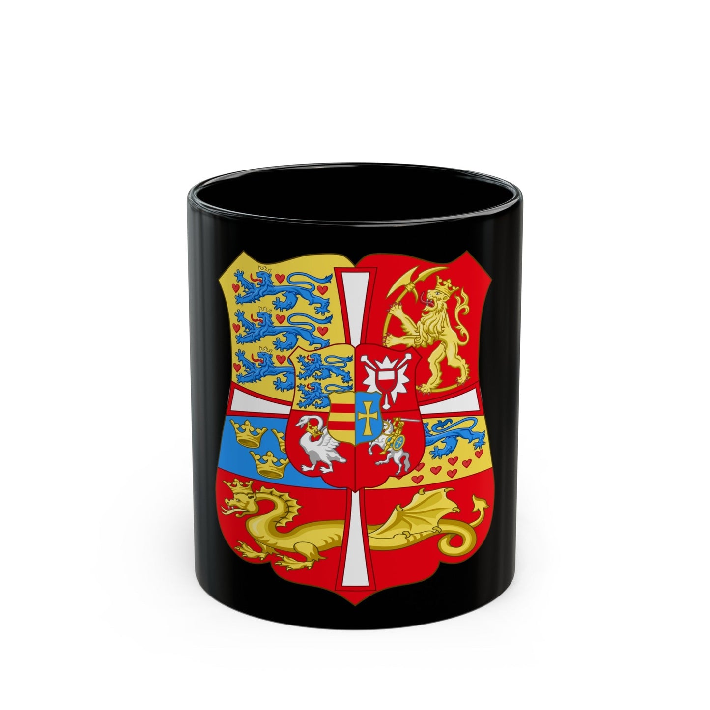 Royal Arms of Norway & Denmark (1559-1699) - Black Coffee Mug-11oz-The Sticker Space