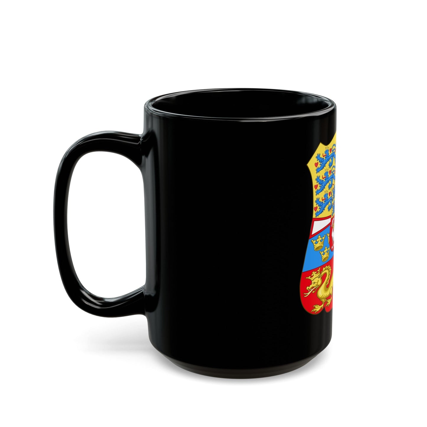 Royal Arms of Norway & Denmark (1559-1699) - Black Coffee Mug-The Sticker Space