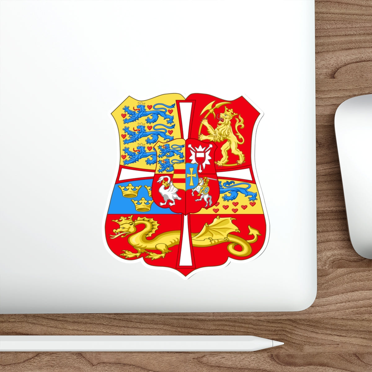 Royal Arms of Norway & Denmark (1559-1699) STICKER Vinyl Die-Cut Decal-The Sticker Space