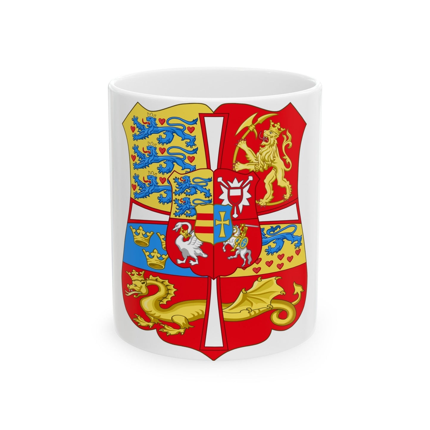 Royal Arms of Norway & Denmark (1559-1699) - White Coffee Mug-11oz-The Sticker Space