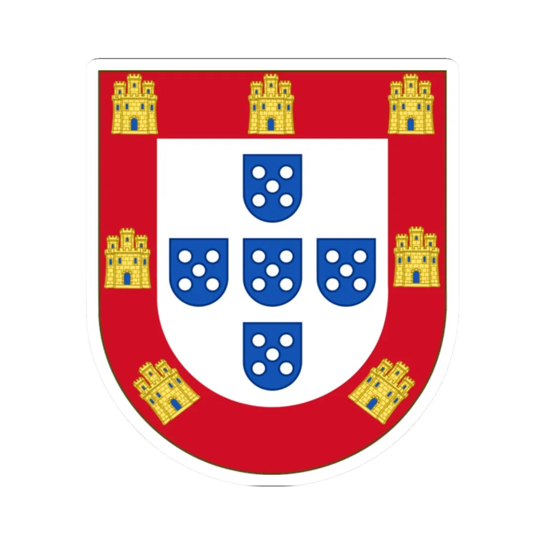 Royal Arms of Portugal (Portugal) (Coat of Arms) STICKER Vinyl Kiss-Cut Decal 2 Inch White - The Sticker Space