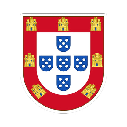 Royal Arms of Portugal (Portugal) (Coat of Arms) STICKER Vinyl Kiss-Cut Decal 3 Inch White - The Sticker Space
