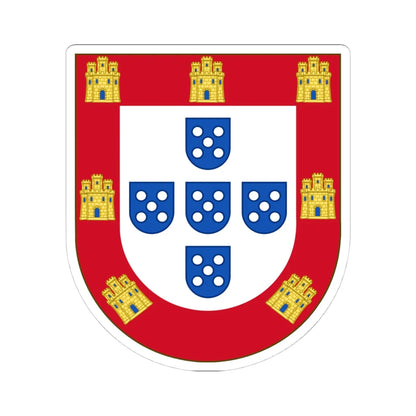 Royal Arms of Portugal (Portugal) (Coat of Arms) STICKER Vinyl Kiss-Cut Decal 4 Inch White - The Sticker Space