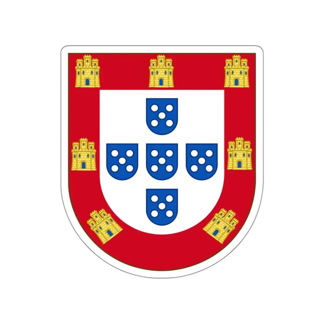 Royal Arms of Portugal STICKER Vinyl Die-Cut Decal 3 Inch - The Sticker Space