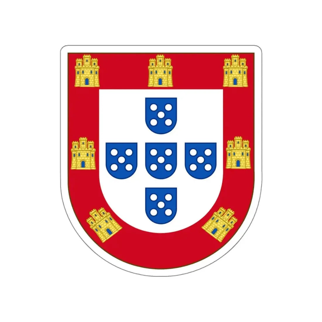 Royal Arms of Portugal STICKER Vinyl Die-Cut Decal 4 Inch - The Sticker Space
