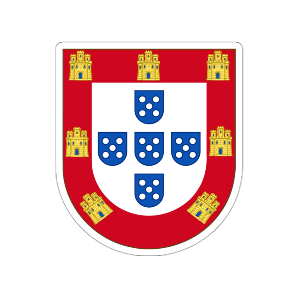 Royal Arms of Portugal STICKER Vinyl Die-Cut Decal-White-The Sticker Space