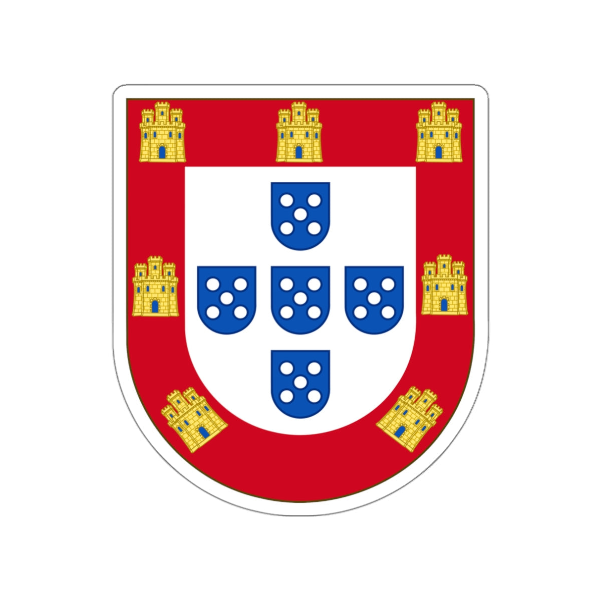 Royal Arms of Portugal STICKER Vinyl Die-Cut Decal-White-The Sticker Space