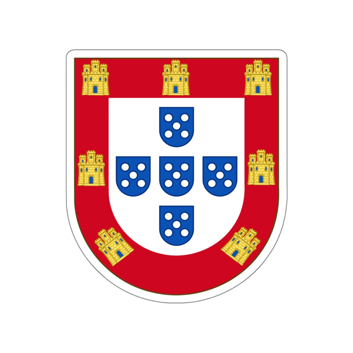 Royal Arms of Portugal STICKER Vinyl Die-Cut Decal-White-The Sticker Space