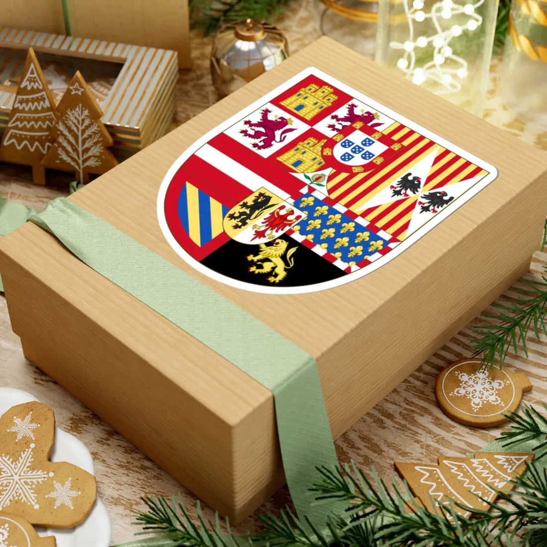 Royal Arms of Spain 1580-1668 (Spain) (Coat of Arms) STICKER Vinyl Kiss-Cut Decal - The Sticker Space