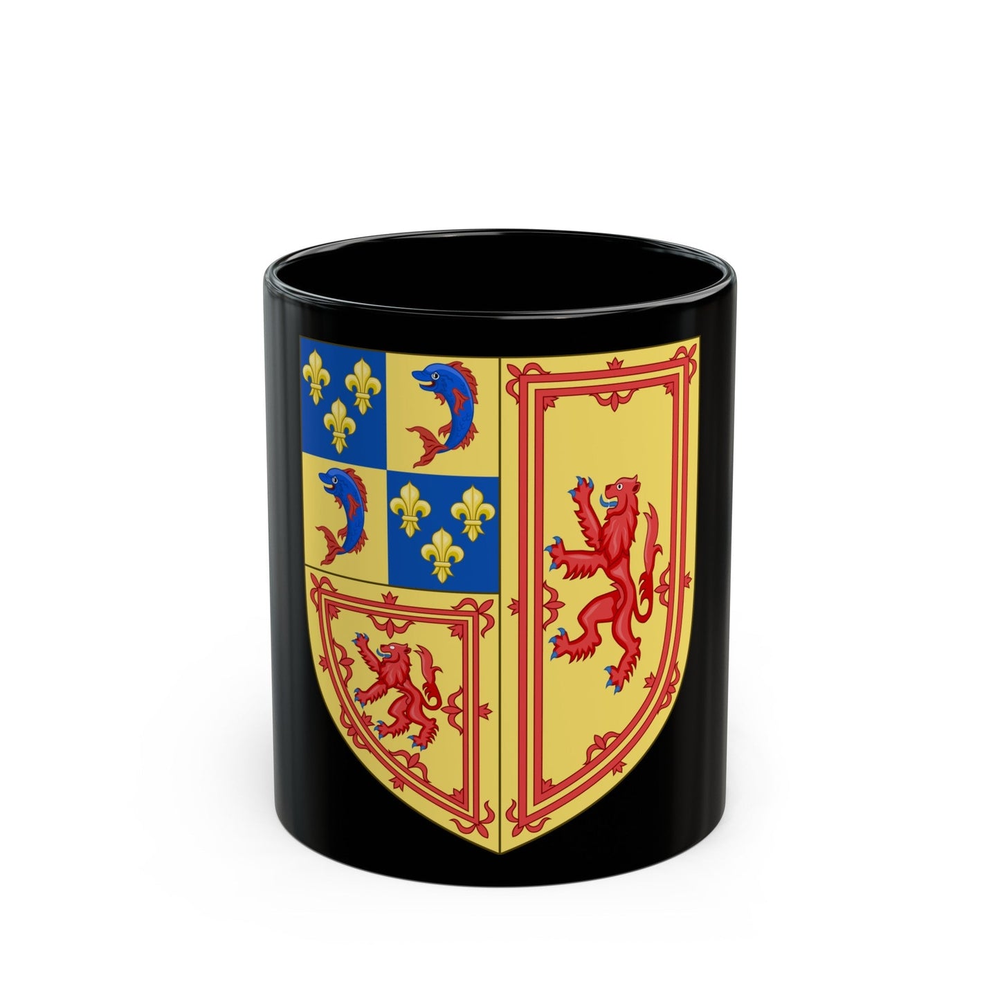 Royal Arms of the Kingdom of Scotland (1558-1559) - Black Coffee Mug-11oz-The Sticker Space