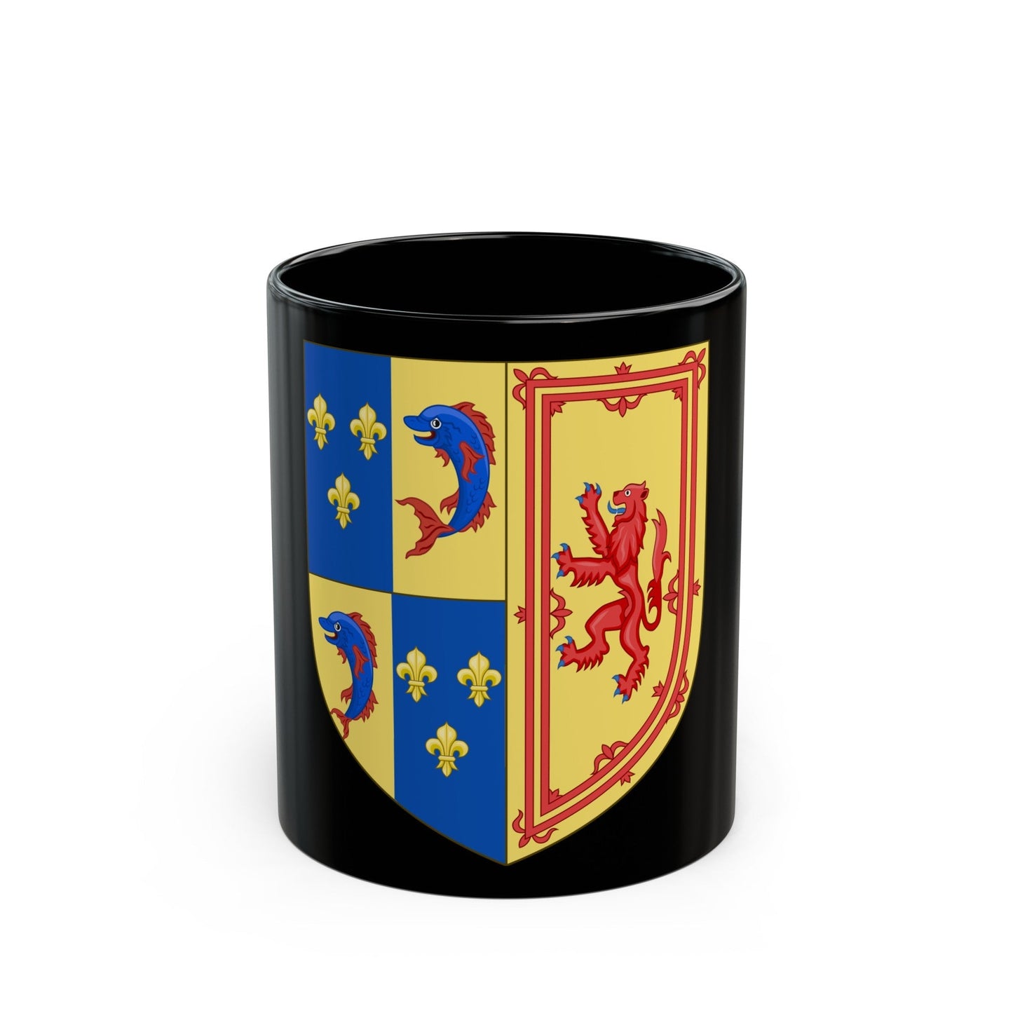 Royal Arms of the Kingdom of Scotland (1558) - Black Coffee Mug-11oz-The Sticker Space