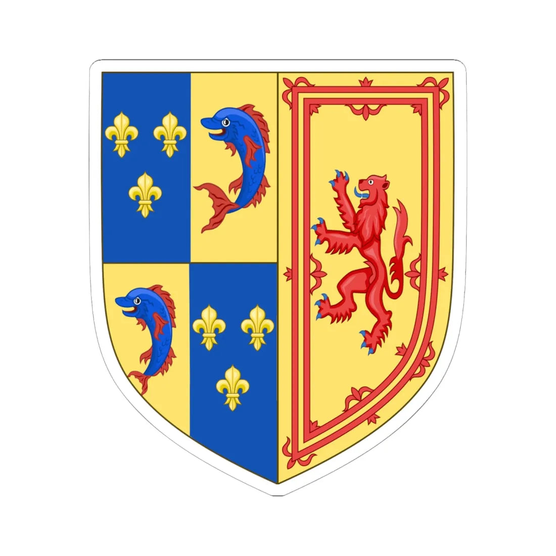 Royal Arms of the Kingdom of Scotland 1558 (Scotland) (Coat of Arms) STICKER Vinyl Kiss-Cut Decal 6 Inch White - The Sticker Space