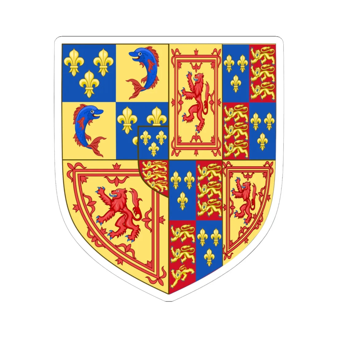 Royal Arms of the Kingdom of Scotland 1559 (Scotland) (Coat of Arms) STICKER Vinyl Kiss-Cut Decal 6 Inch White - The Sticker Space