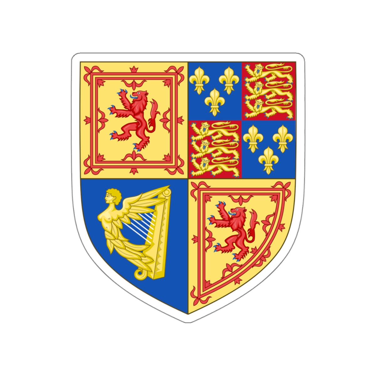 Royal Arms of the Kingdom of Scotland (1603-1707) STICKER Vinyl Die-Cut Decal-White-The Sticker Space