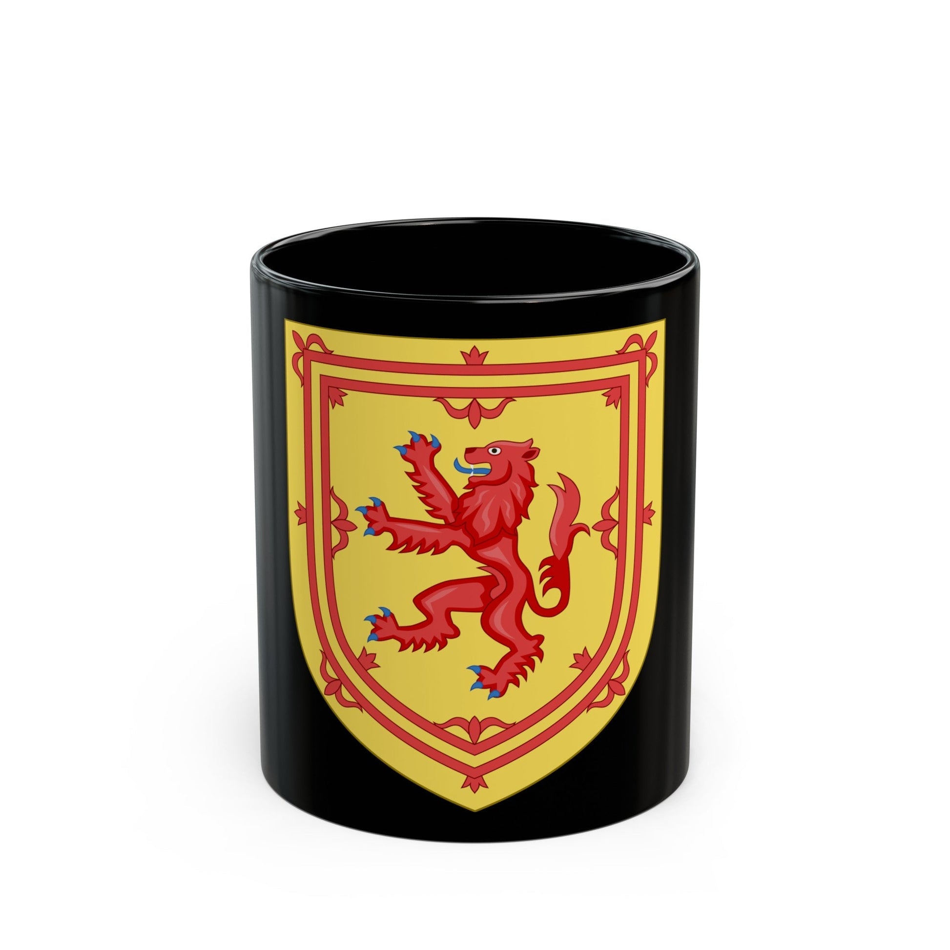 Royal Arms of the Kingdom of Scotland - Black Coffee Mug-11oz-The Sticker Space