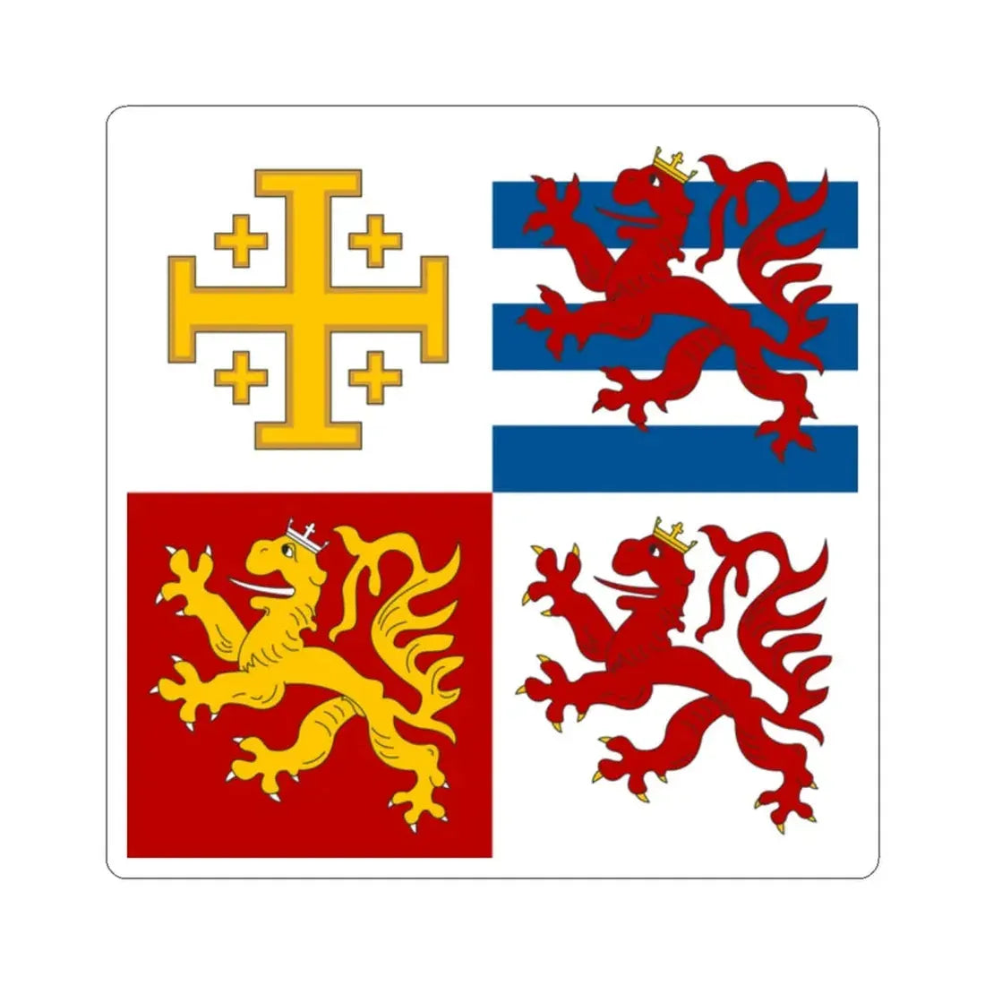 Royal banner of Janus of Cyprus (Cyprus) STICKER Vinyl Kiss-Cut Decal 2 Inch White - The Sticker Space