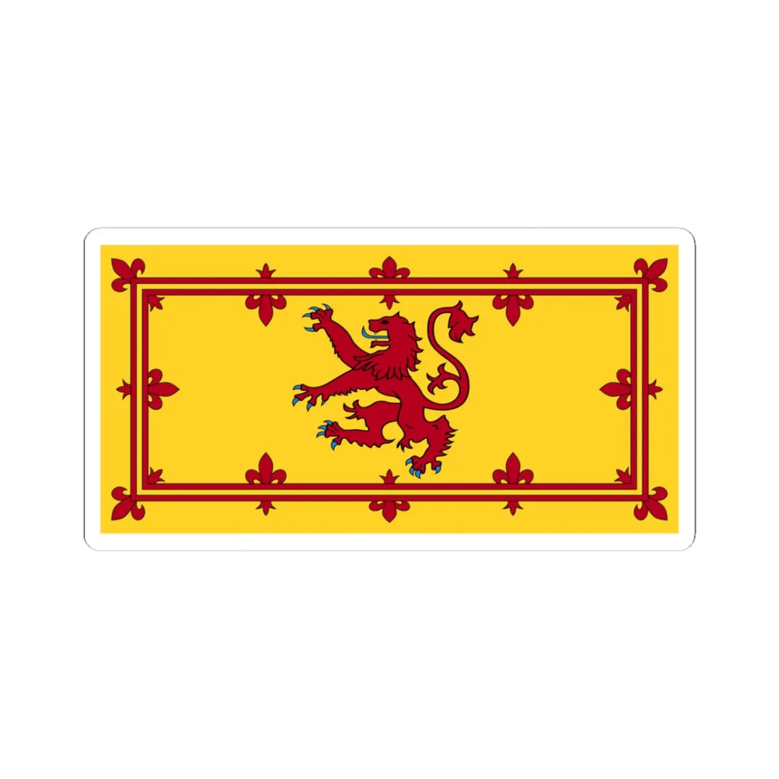 Royal Banner of Scotland 1-2 (Scotland) STICKER Vinyl Kiss-Cut Decal 3 Inch White - The Sticker Space
