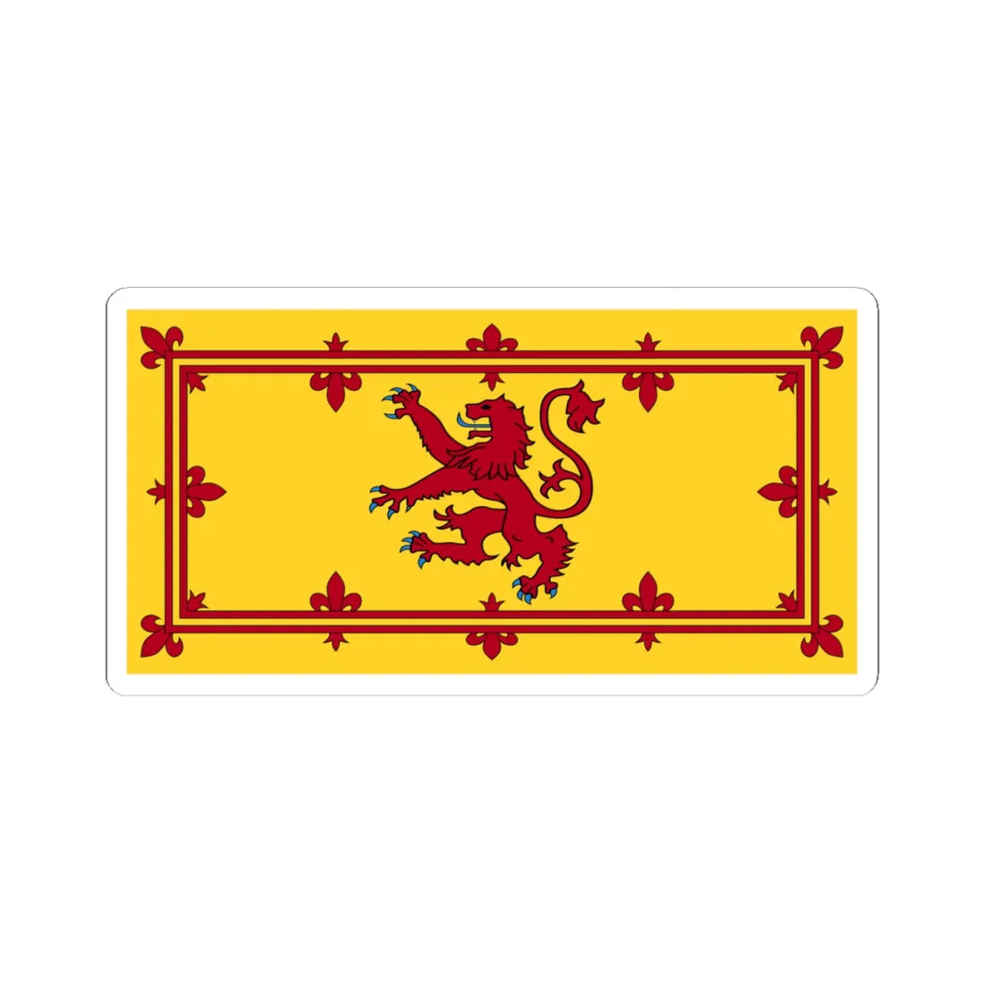 Royal Banner of Scotland 1-2 (Scotland) STICKER Vinyl Kiss-Cut Decal 4 Inch White - The Sticker Space