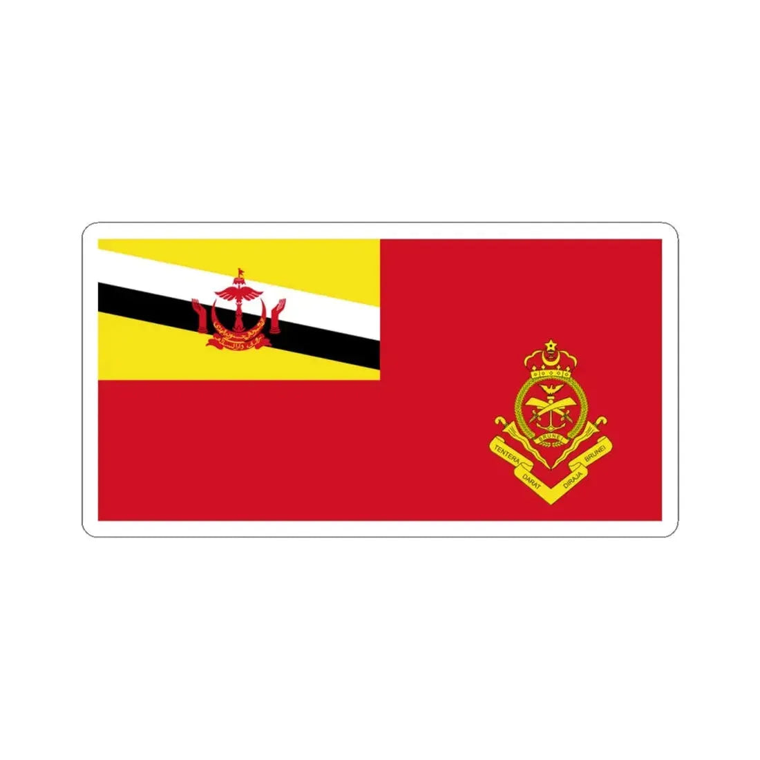 Royal Brunei Land Force RBLF - Tentera Darat Diraja Brunei TDDB ensign (Brunei) STICKER Vinyl Kiss-Cut Decal 6 Inch White - The Sticker Space