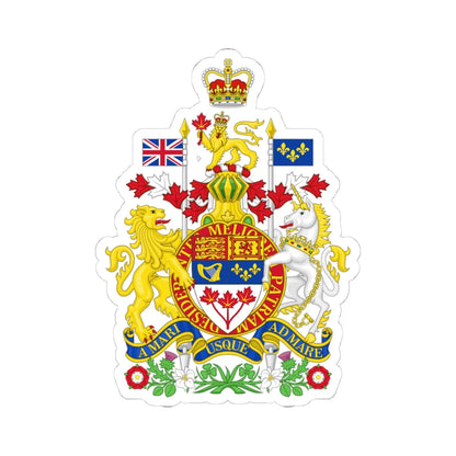 Royal Coat of arms of Canada (Canada) (Coat of Arms) STICKER Vinyl Kiss-Cut Decal 4 Inch White - The Sticker Space
