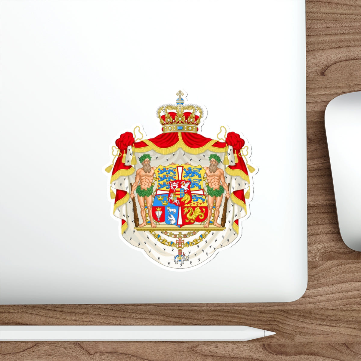 Royal coat of arms of Denmark (1819–1903) STICKER Vinyl Die-Cut Decal-The Sticker Space