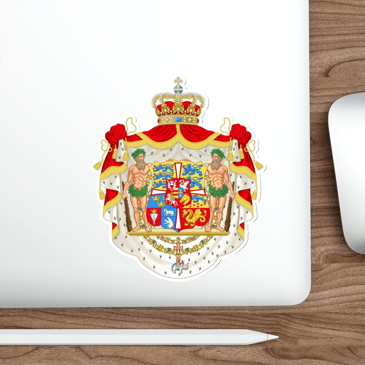 Royal coat of arms of Denmark (1819–1903) STICKER Vinyl Die-Cut Decal-The Sticker Space