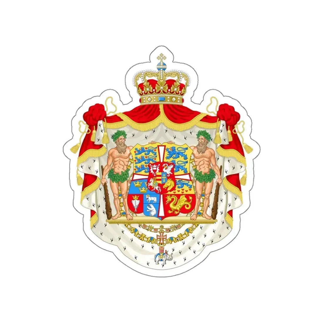 Royal coat of arms of Denmark (1819–1903) STICKER Vinyl Die-Cut Decal 5 Inch - The Sticker Space