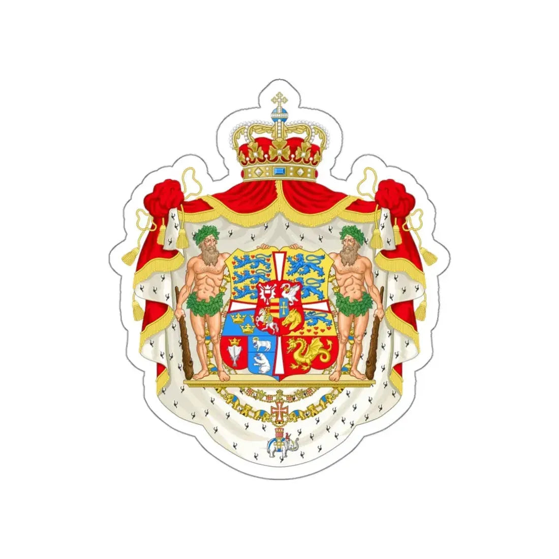 Royal coat of arms of Denmark (1819–1903) STICKER Vinyl Die-Cut Decal - The Sticker Space