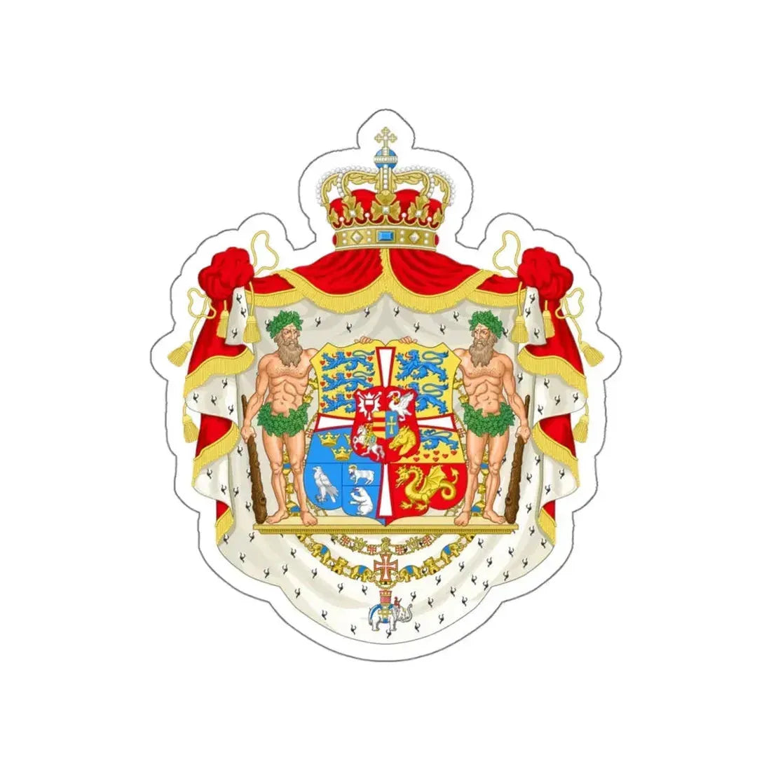 Royal coat of arms of Denmark (1903–1948) STICKER Vinyl Die-Cut Decal 5 Inch - The Sticker Space