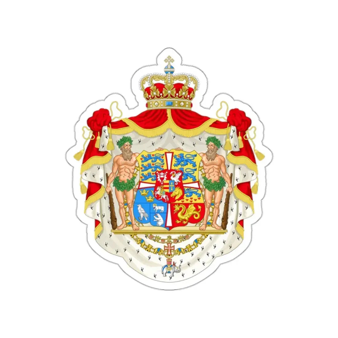 Royal coat of arms of Denmark (1903–1948) STICKER Vinyl Die-Cut Decal - The Sticker Space