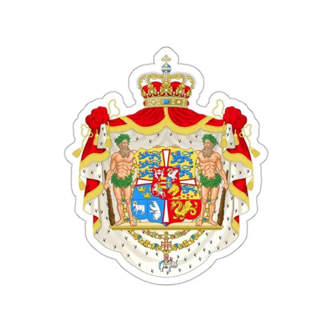 Royal coat of arms of Denmark (1948–1972) STICKER Vinyl Die-Cut Decal 2 Inch - The Sticker Space