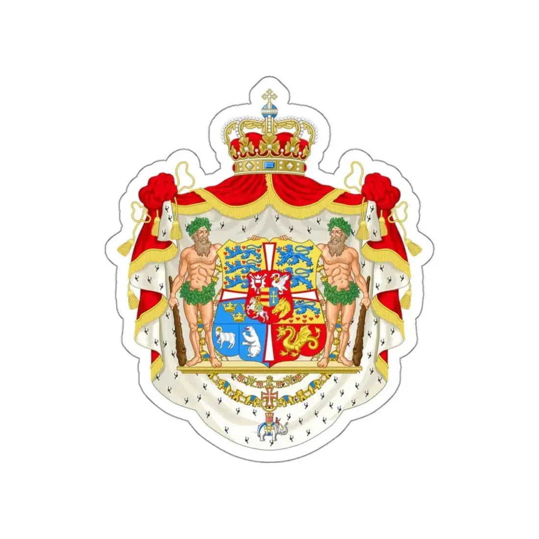 Royal coat of arms of Denmark (1948–1972) STICKER Vinyl Die-Cut Decal 3 Inch - The Sticker Space