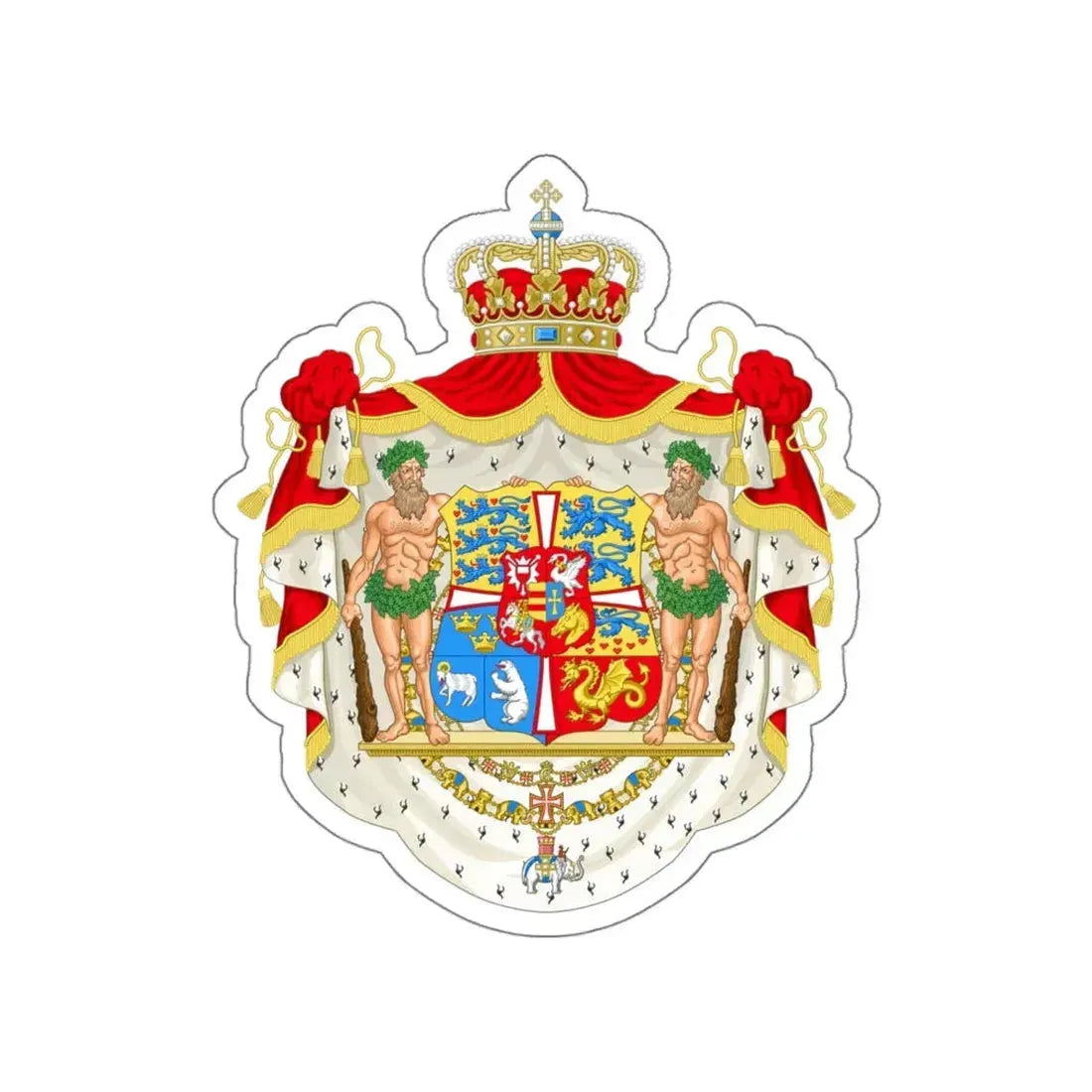 Royal coat of arms of Denmark (1948–1972) STICKER Vinyl Die-Cut Decal 5 Inch - The Sticker Space