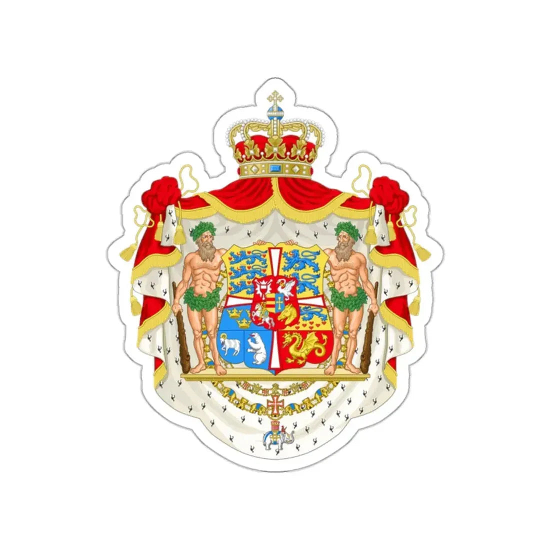 Royal coat of arms of Denmark (1948–1972) STICKER Vinyl Die-Cut Decal - The Sticker Space