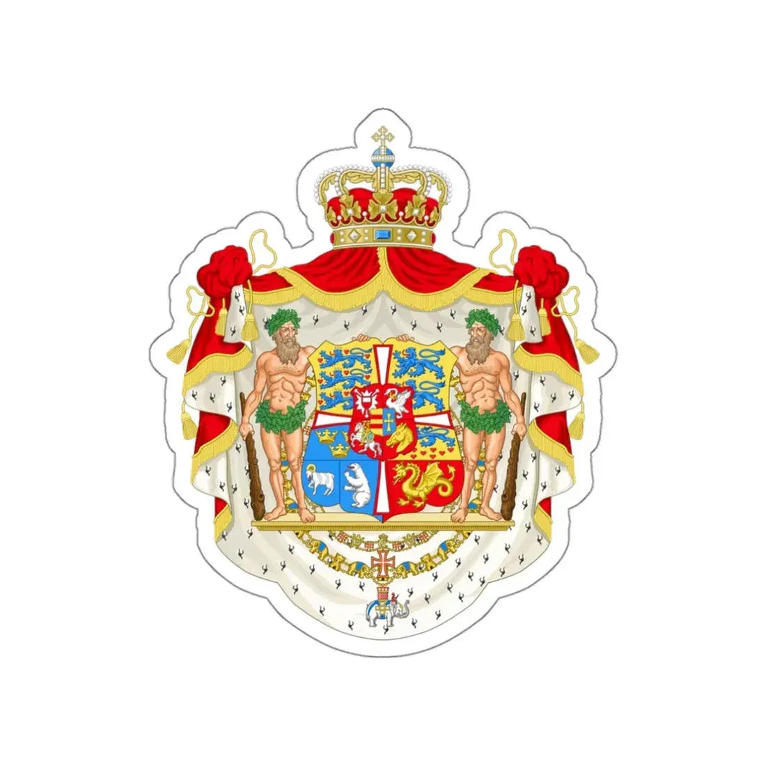 Royal coat of arms of Denmark (1948–1972) STICKER Vinyl Die-Cut Decal - The Sticker Space