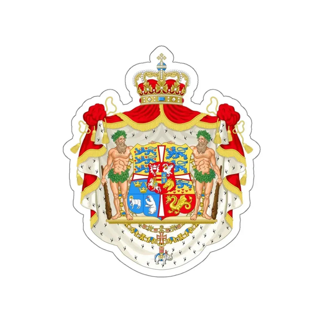 Royal coat of arms of Denmark (1948–1972) STICKER Vinyl Die-Cut Decal - The Sticker Space