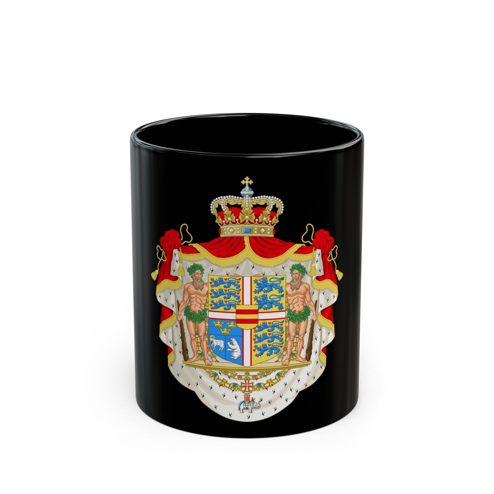 Royal coat of arms of Denmark - Black Coffee Mug-11oz-The Sticker Space