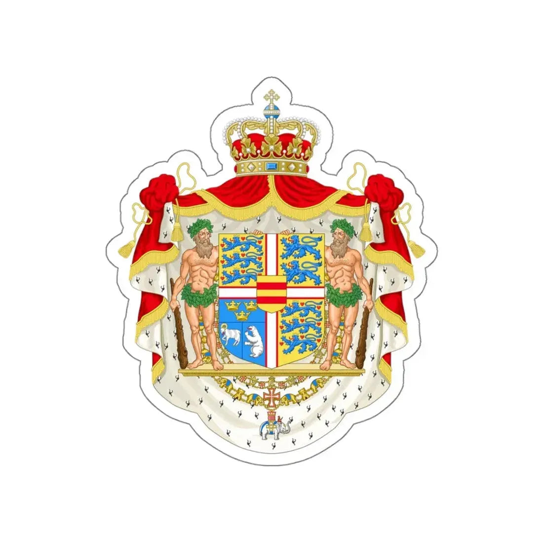 Royal coat of arms of Denmark STICKER Vinyl Die-Cut Decal 5 Inch - The Sticker Space