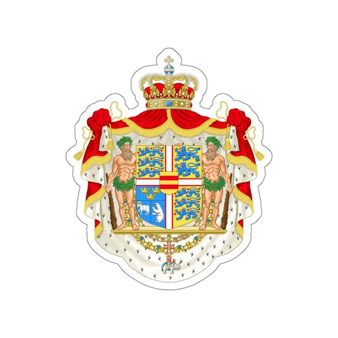 Royal coat of arms of Denmark STICKER Vinyl Die-Cut Decal - The Sticker Space