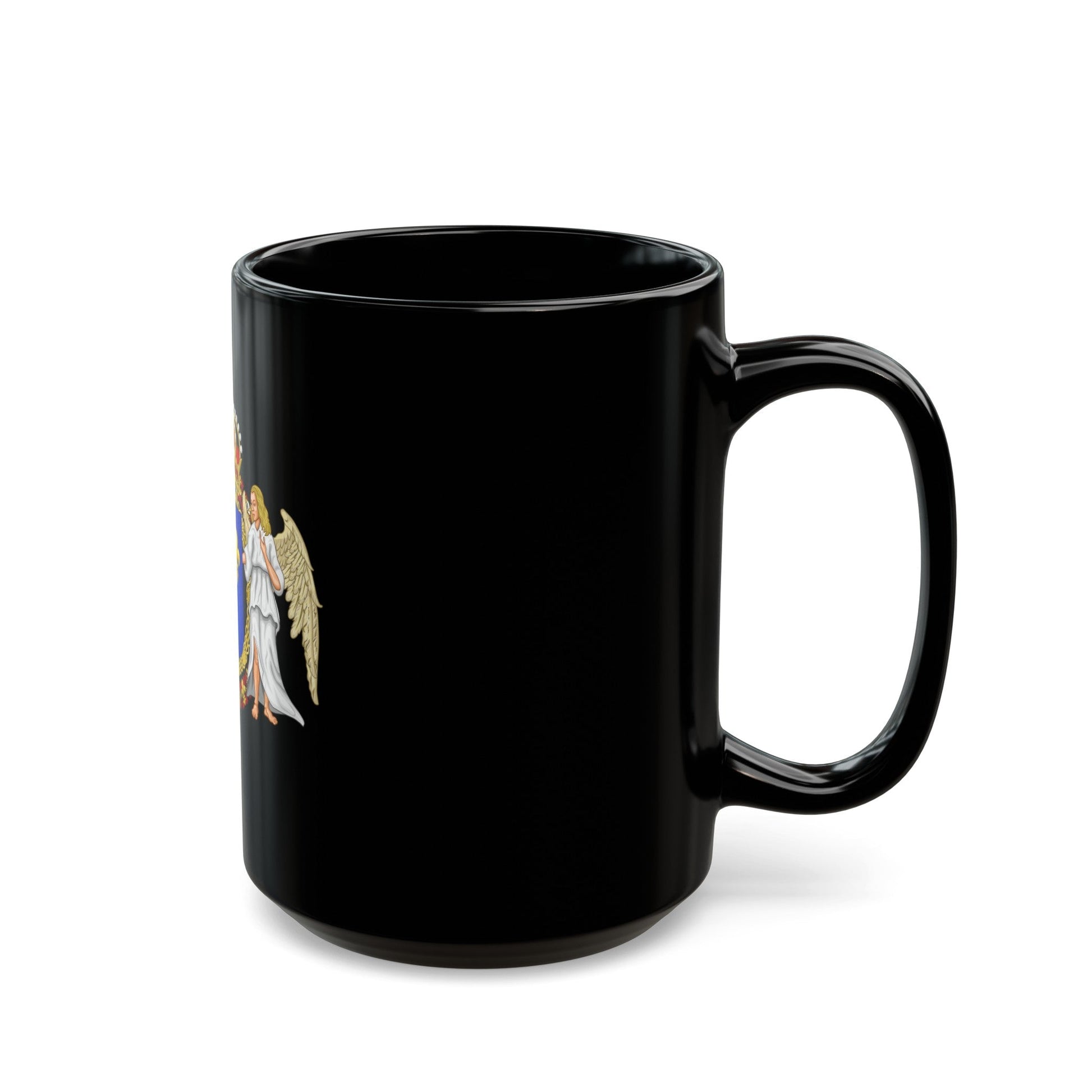 Royal Coat of Arms of France - Black Coffee Mug-The Sticker Space