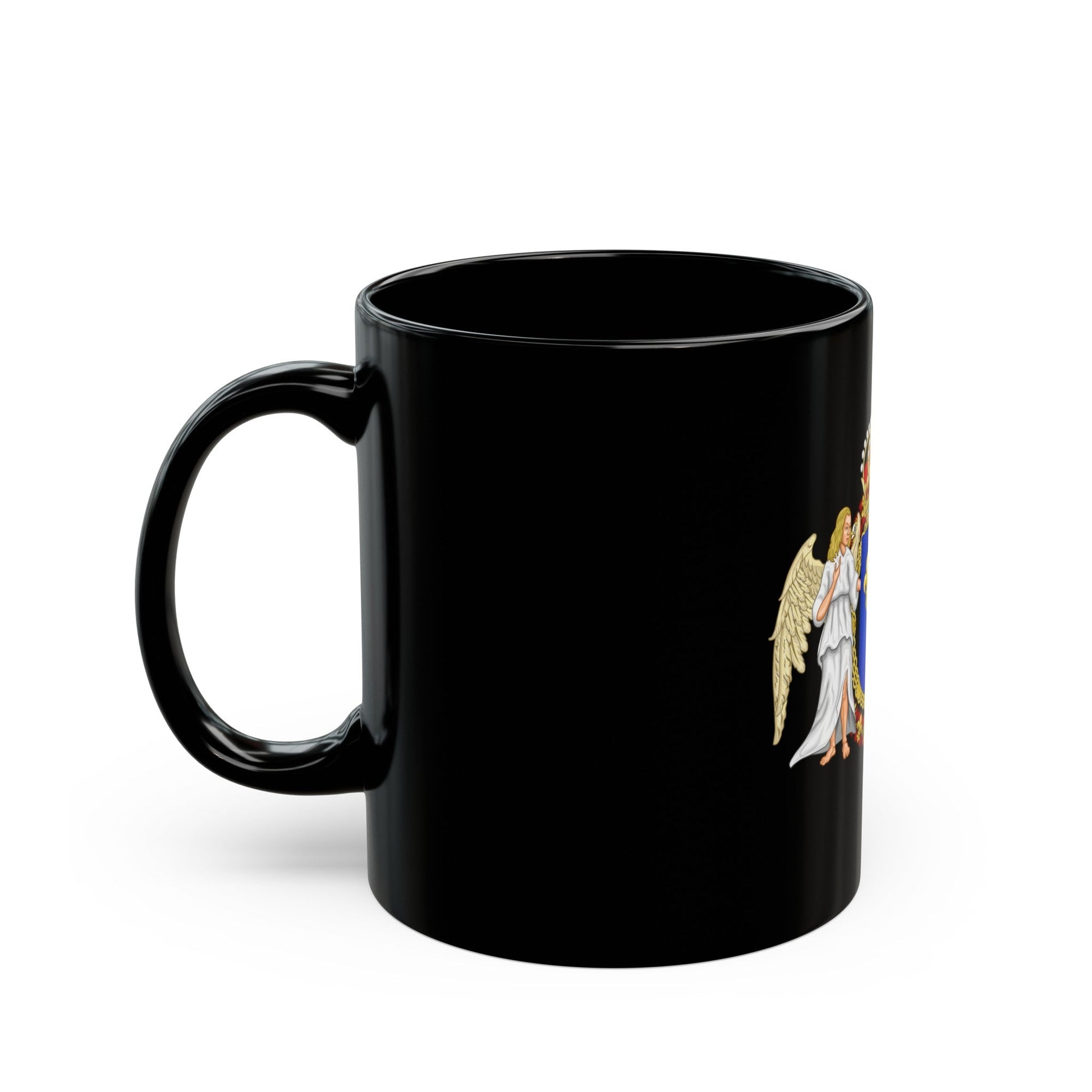 Royal Coat of Arms of France - Black Coffee Mug-The Sticker Space