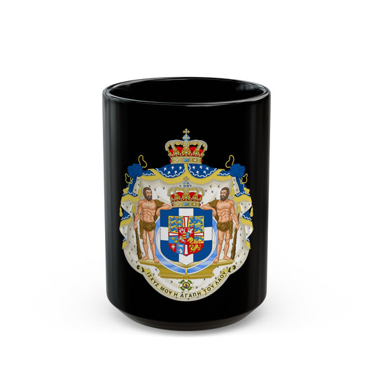 Royal Coat of Arms of Greece - Black Coffee Mug-15oz-The Sticker Space