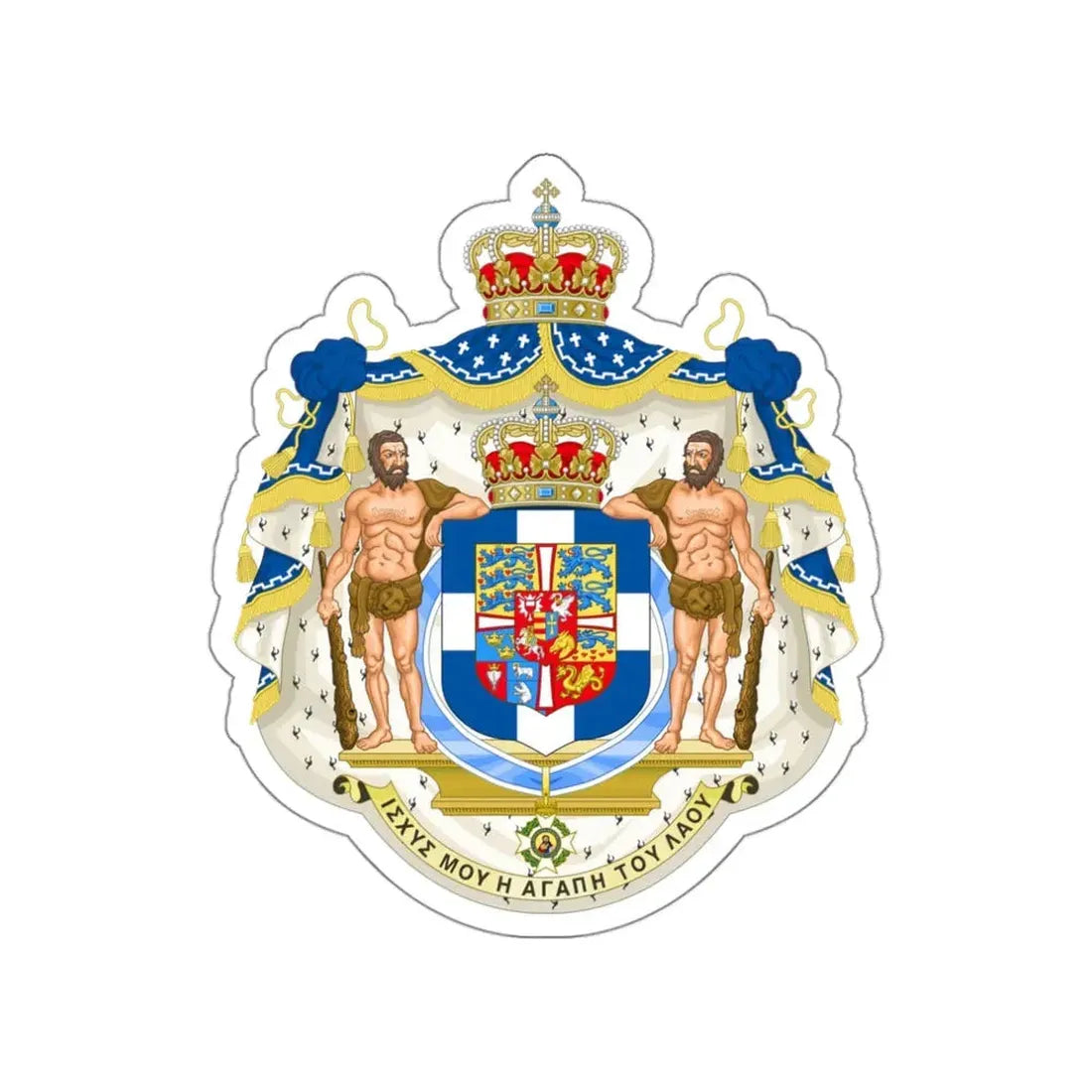 Royal Coat of Arms of Greece STICKER Vinyl Die-Cut Decal 3 Inch - The Sticker Space