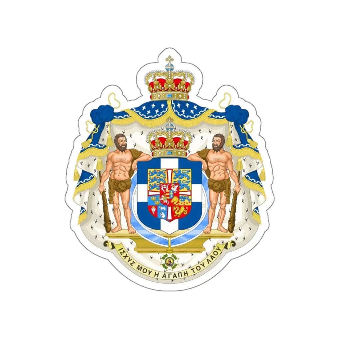 Royal Coat of Arms of Greece STICKER Vinyl Die-Cut Decal 4 Inch - The Sticker Space