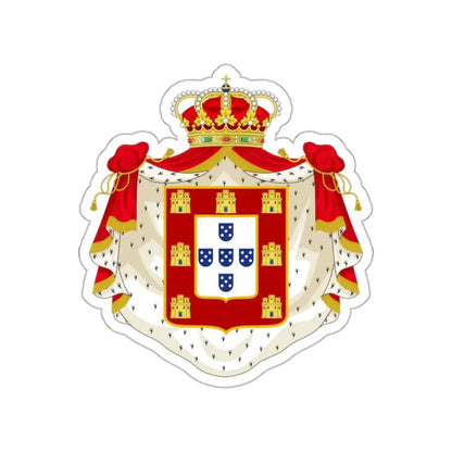Royal Coat of Arms of Portugal with Mantle STICKER Vinyl Die-Cut Decal - The Sticker Space