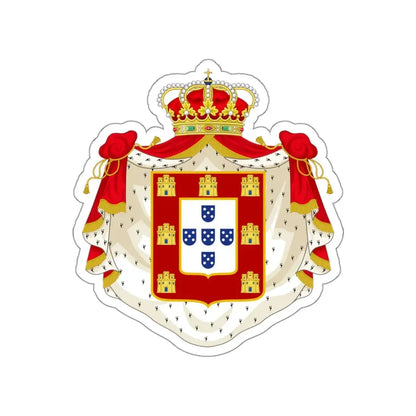 Royal Coat of Arms of Portugal with Mantle STICKER Vinyl Die-Cut Decal - The Sticker Space